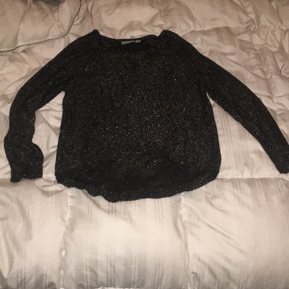 Black with gold metallic lightweight sweater